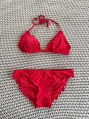 Express scalloped edge bathing suit